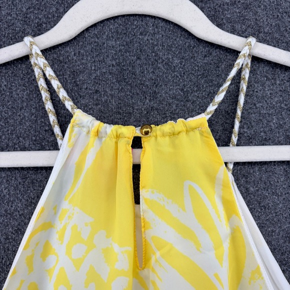 Lilly Pulitzer Target Pineapple Print Halter Tank Top Women XL Yellow White - Picture 7 of 7